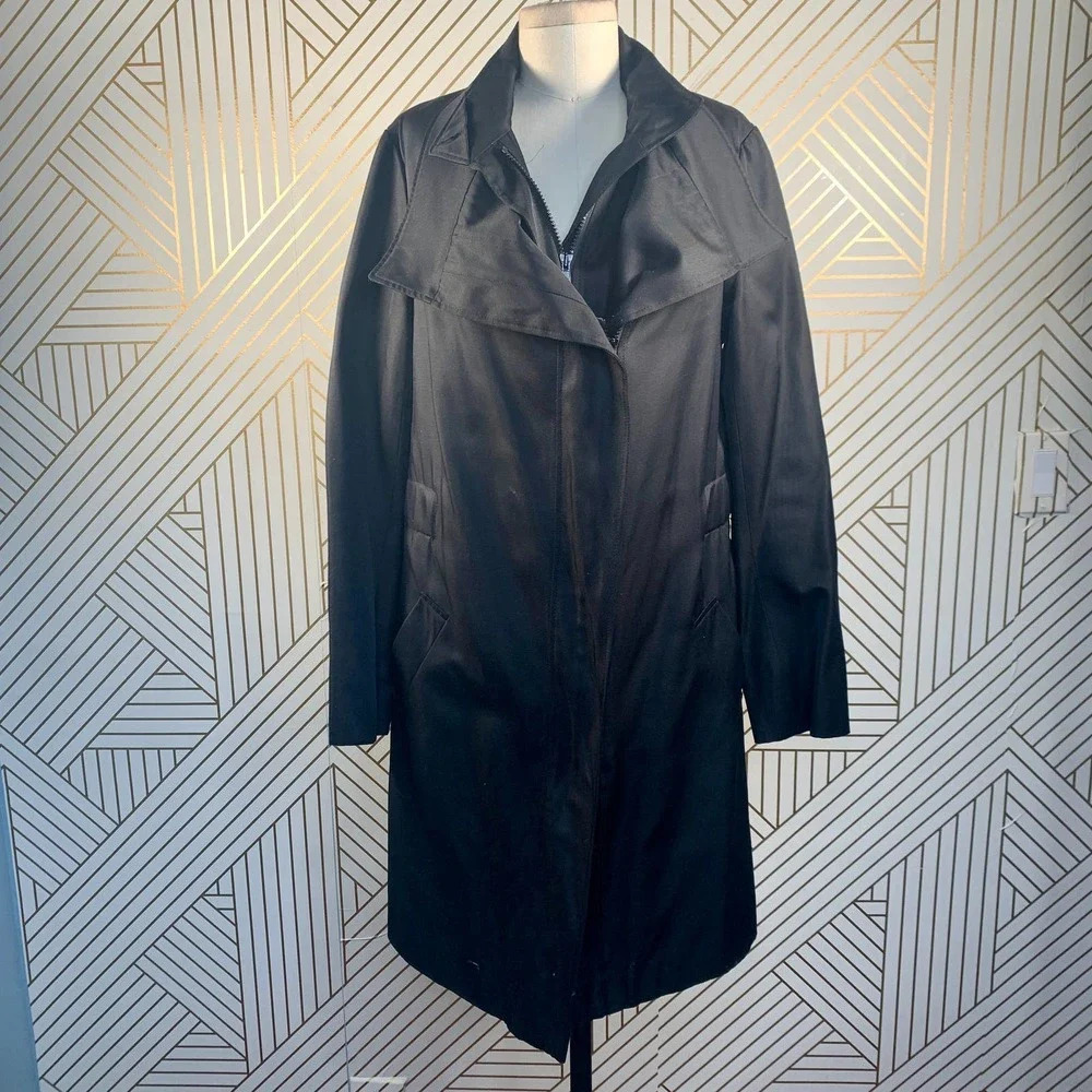 Reiss Arlington Black Trench Coat Jacket‎